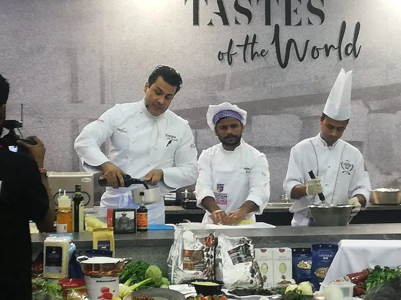 COTHM Dubai chefs cooking on the Tastes of the World stage at Gulfood, Dubai World Trade Centre