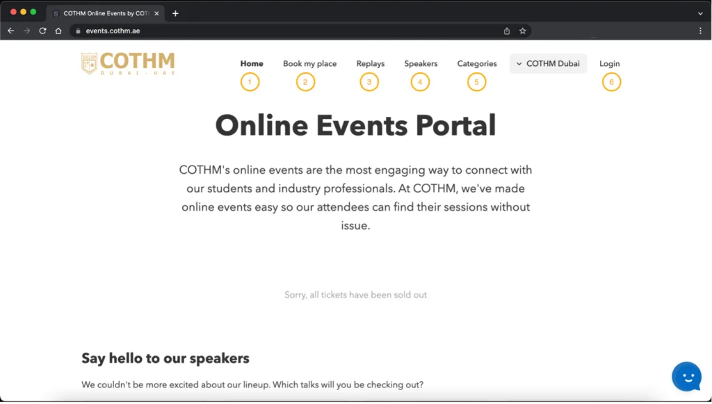 COTHM Online Events