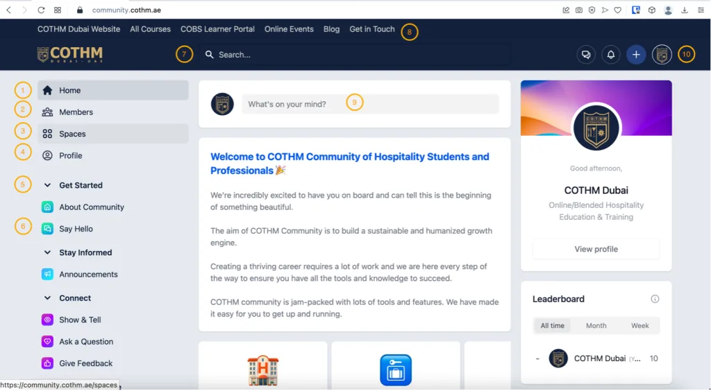 Navigating COTHM Community
